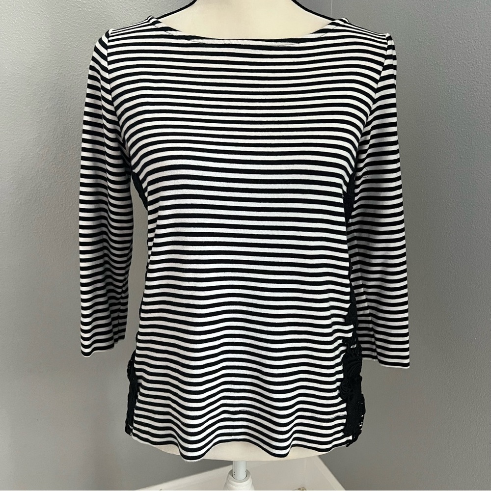 Rafaella Black and White Boxy Blouse